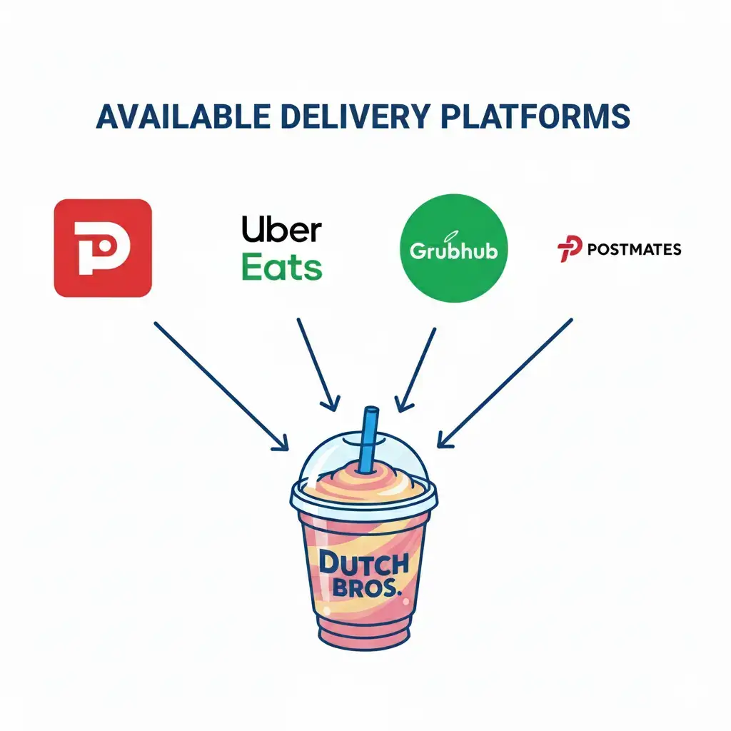 Overview of Dutch Bros Delivery Options
Available Delivery Platforms:
DoorDash
Uber Eats
Grubhub
Postmates 