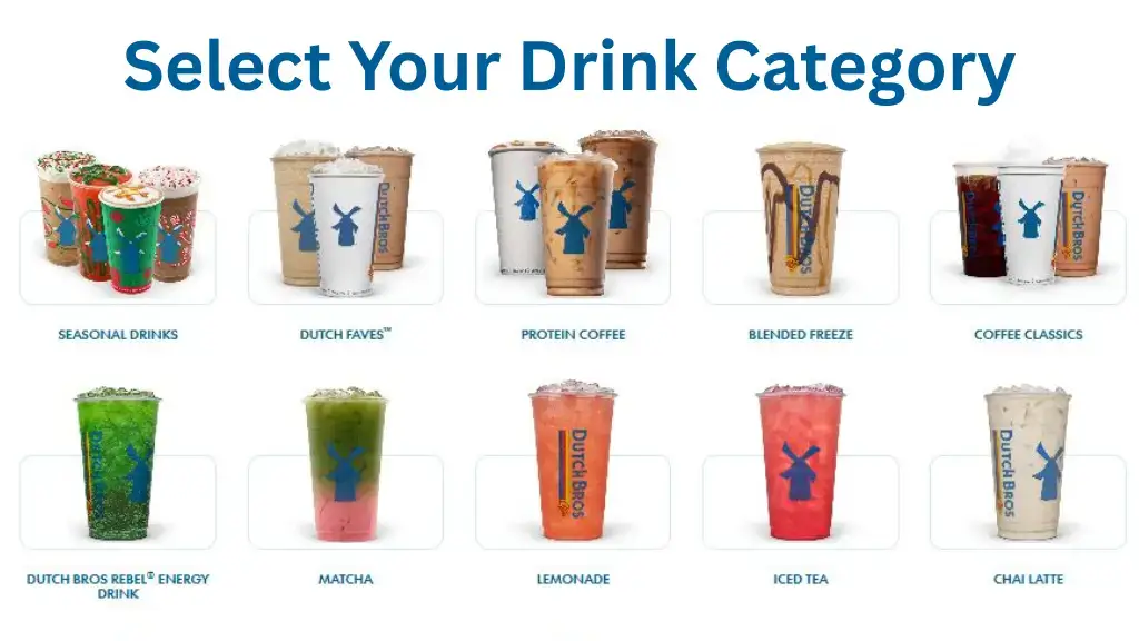 Dutch Bros Nutrition Calculator (2026)Calculate Calories & Nutrition Facts 1 Select Your Drink Category-Dutch Bros Nutrition Calculator