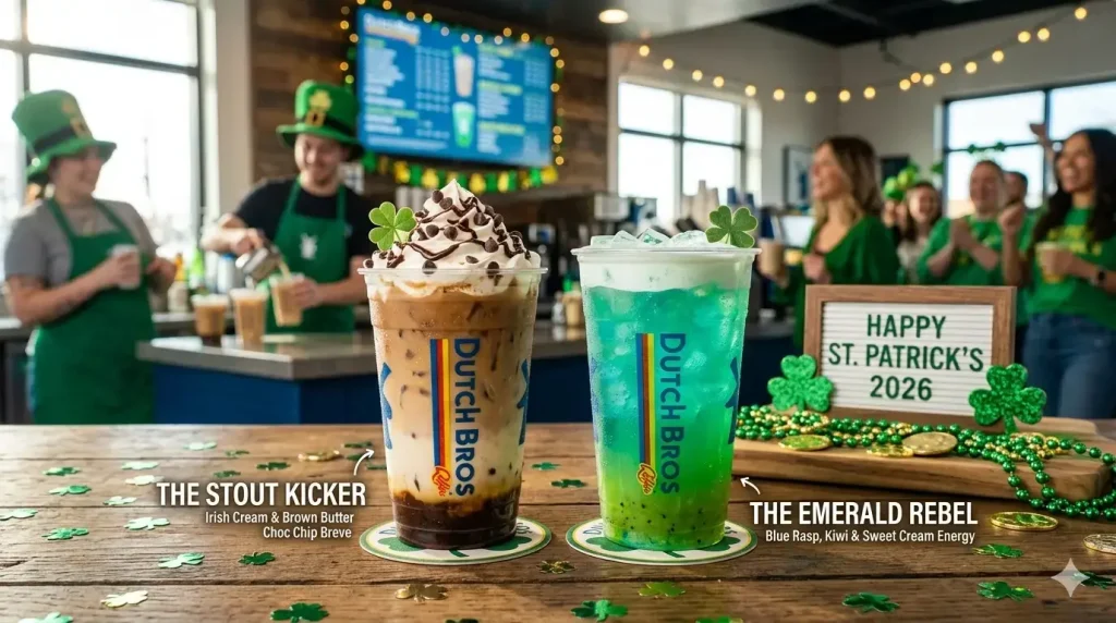 Dutch Bros St. Patrick’s Day 2026: New Menu, Prices, & Green Drinks 1 Dutch Bros St. Patrick’s Day 2026